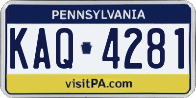 PA license plate KAQ4281