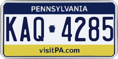 PA license plate KAQ4285