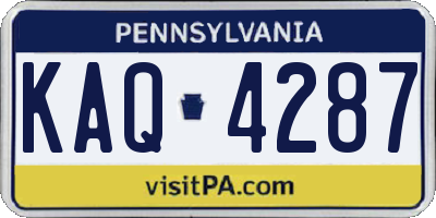 PA license plate KAQ4287