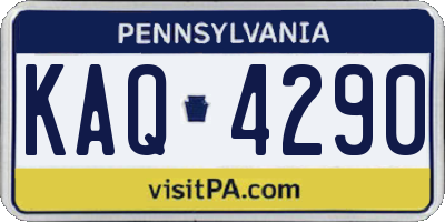 PA license plate KAQ4290