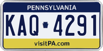 PA license plate KAQ4291