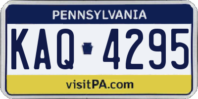 PA license plate KAQ4295