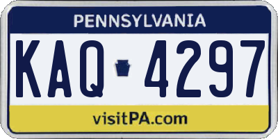 PA license plate KAQ4297