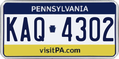 PA license plate KAQ4302