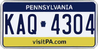 PA license plate KAQ4304