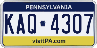 PA license plate KAQ4307