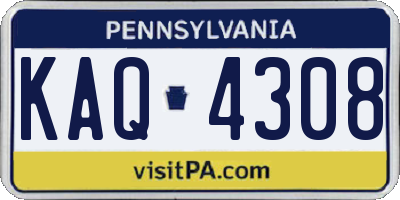 PA license plate KAQ4308