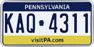 PA license plate KAQ4311