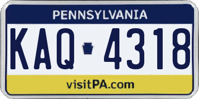 PA license plate KAQ4318