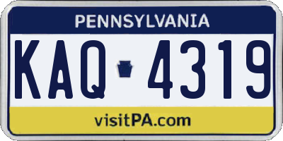 PA license plate KAQ4319