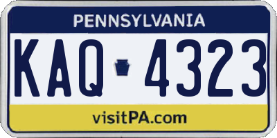 PA license plate KAQ4323
