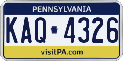 PA license plate KAQ4326