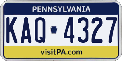 PA license plate KAQ4327