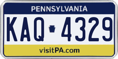 PA license plate KAQ4329
