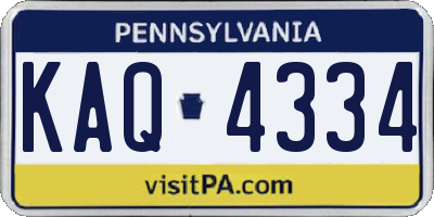 PA license plate KAQ4334
