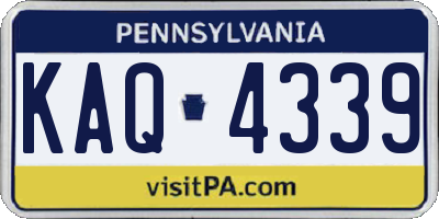 PA license plate KAQ4339
