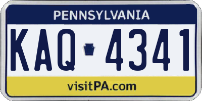 PA license plate KAQ4341