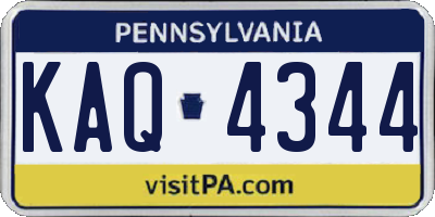 PA license plate KAQ4344