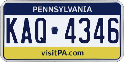 PA license plate KAQ4346