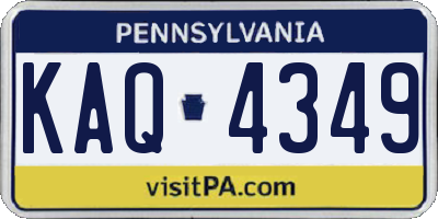 PA license plate KAQ4349