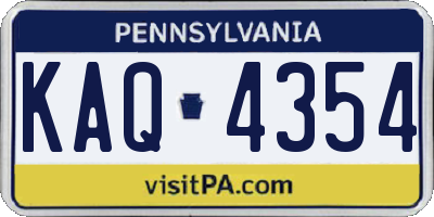 PA license plate KAQ4354