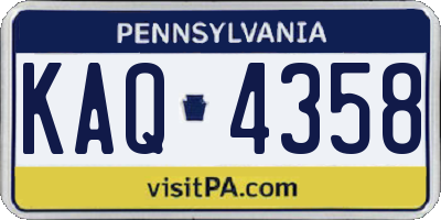 PA license plate KAQ4358