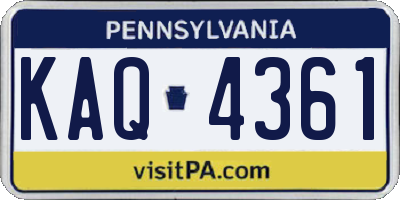 PA license plate KAQ4361