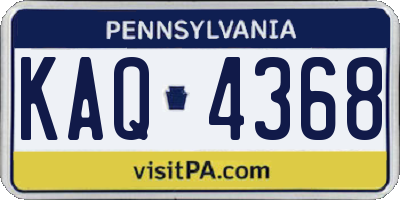 PA license plate KAQ4368