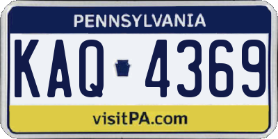 PA license plate KAQ4369