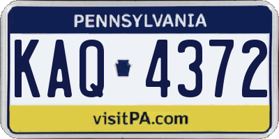 PA license plate KAQ4372