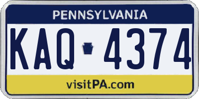 PA license plate KAQ4374