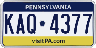 PA license plate KAQ4377