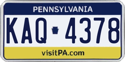 PA license plate KAQ4378