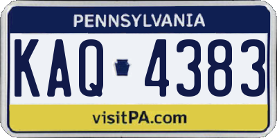 PA license plate KAQ4383