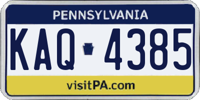 PA license plate KAQ4385
