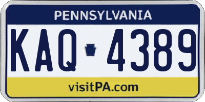 PA license plate KAQ4389