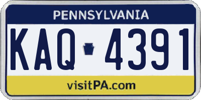 PA license plate KAQ4391