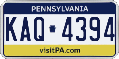 PA license plate KAQ4394