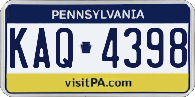 PA license plate KAQ4398