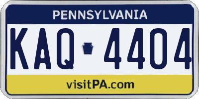 PA license plate KAQ4404