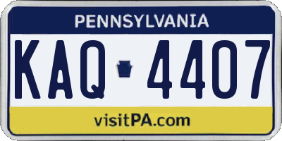 PA license plate KAQ4407