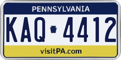 PA license plate KAQ4412