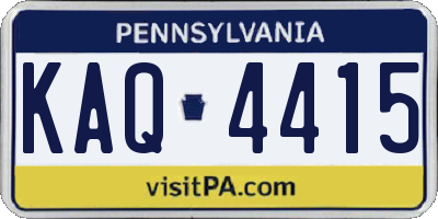 PA license plate KAQ4415