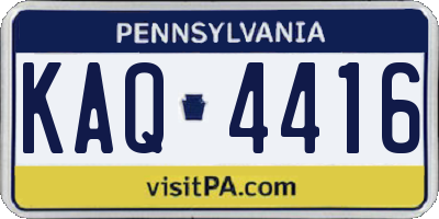 PA license plate KAQ4416