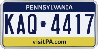 PA license plate KAQ4417