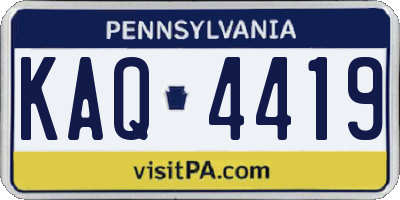 PA license plate KAQ4419
