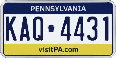 PA license plate KAQ4431