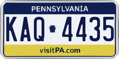 PA license plate KAQ4435