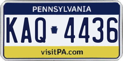 PA license plate KAQ4436