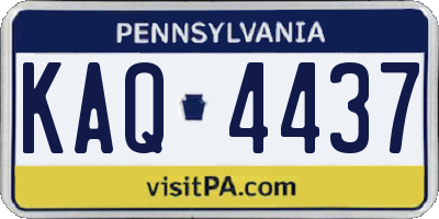 PA license plate KAQ4437